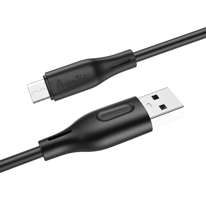 Кабель Avantis AC-87m Silicone USB – Micro- чорний - фото 2