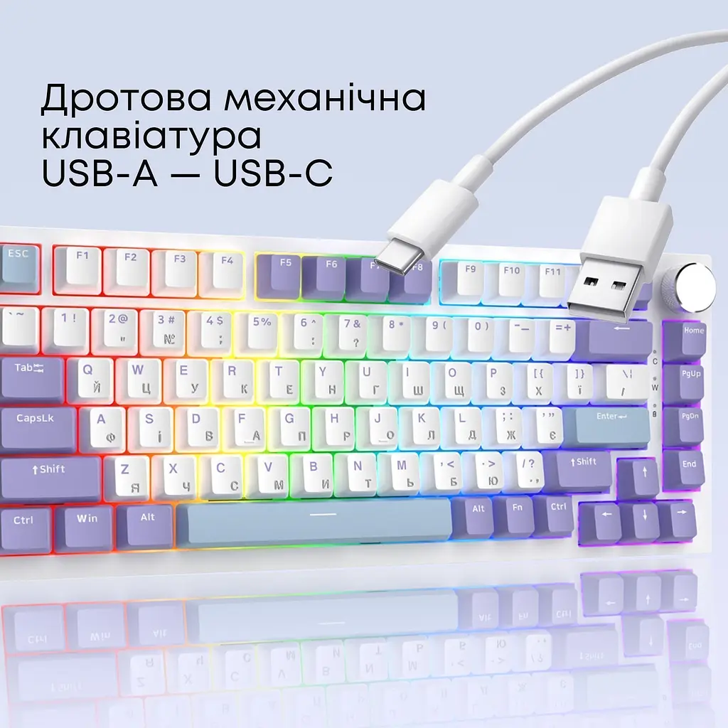 Клавіатура Ajazz AK820 Sea Salt Switch White (AK820-SS-PWB) [163669] - фото 7