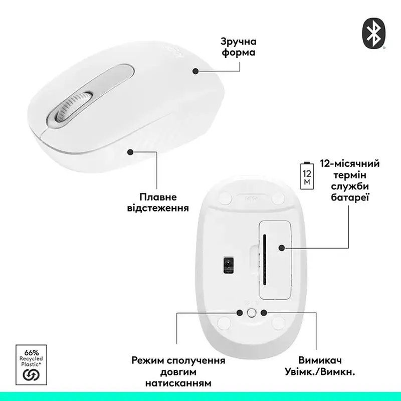Миша LOGITECH M196 Offwhite 910-007460 - фото 7