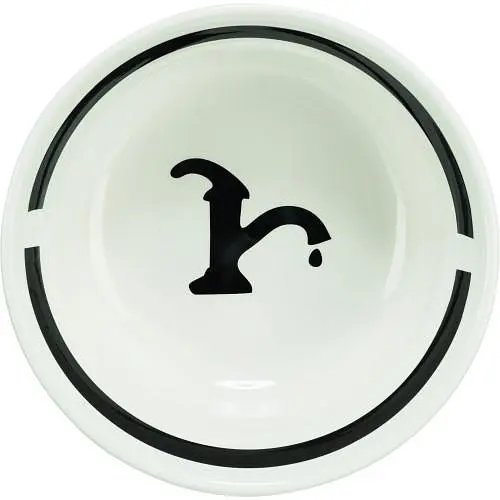 Миска Trixie Water керамічна для собак 0,6 d 15 см біло-чорна - фото 3