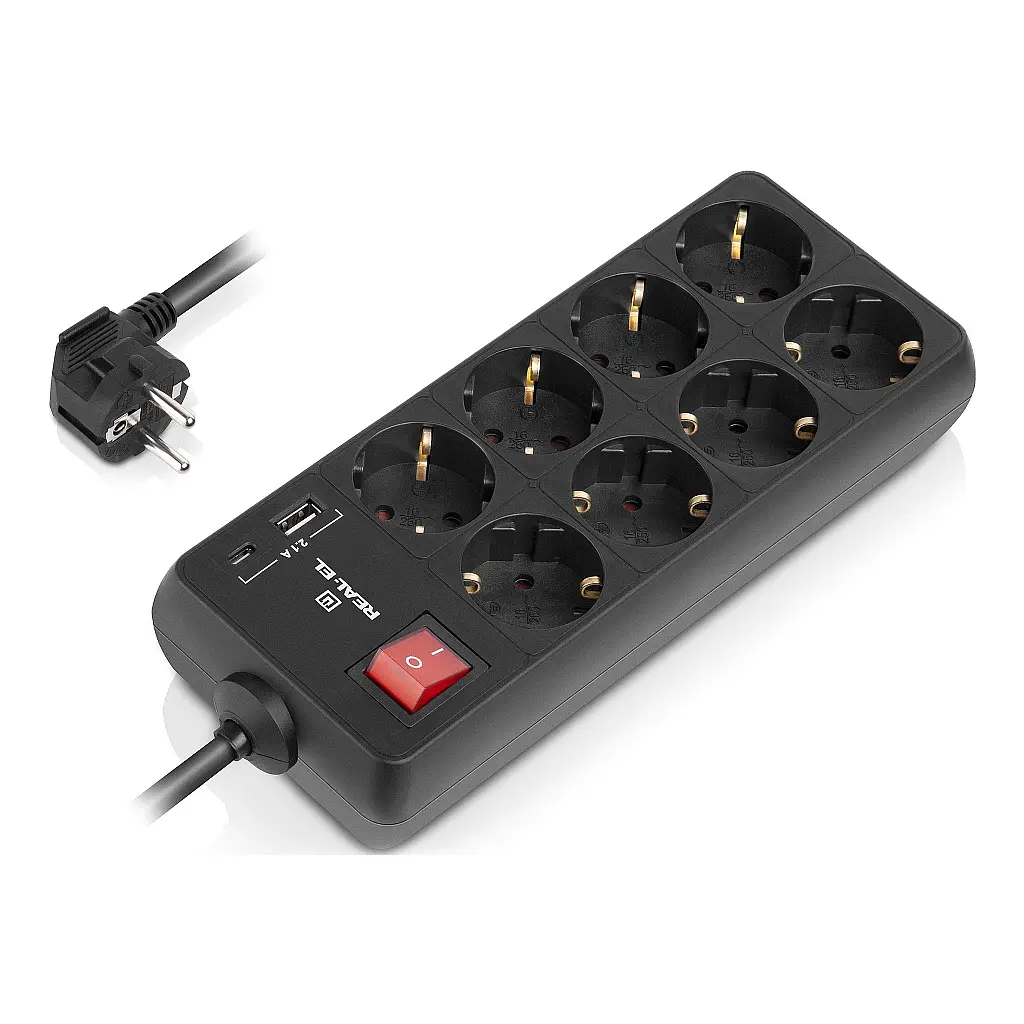 Мережевий фільтр живлення REAL-EL RS-PROTECT 805 3m, black (EL122300043) - фото 3