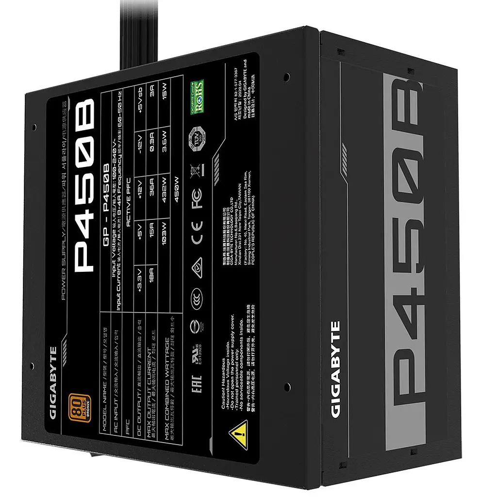 Блок живлення Gigabyte P450B 450W 80 PLUS Bronze (GP-P450B) - фото 3