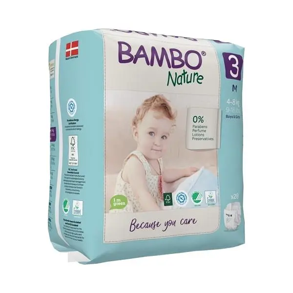 ЕКО Підгузки Bambo Nature Midi 3 (4-8 кг), 28 шт. Bambo Nature (19253)