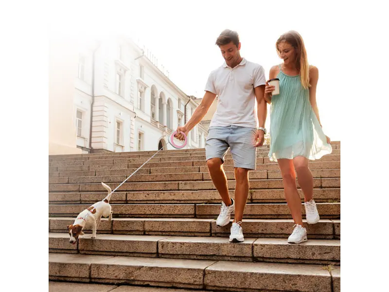 Поводок для собак WAUDOG R-leash светоотражающая лента XS-M до 40 кг 2.9 м розовый (81277) - фото 10