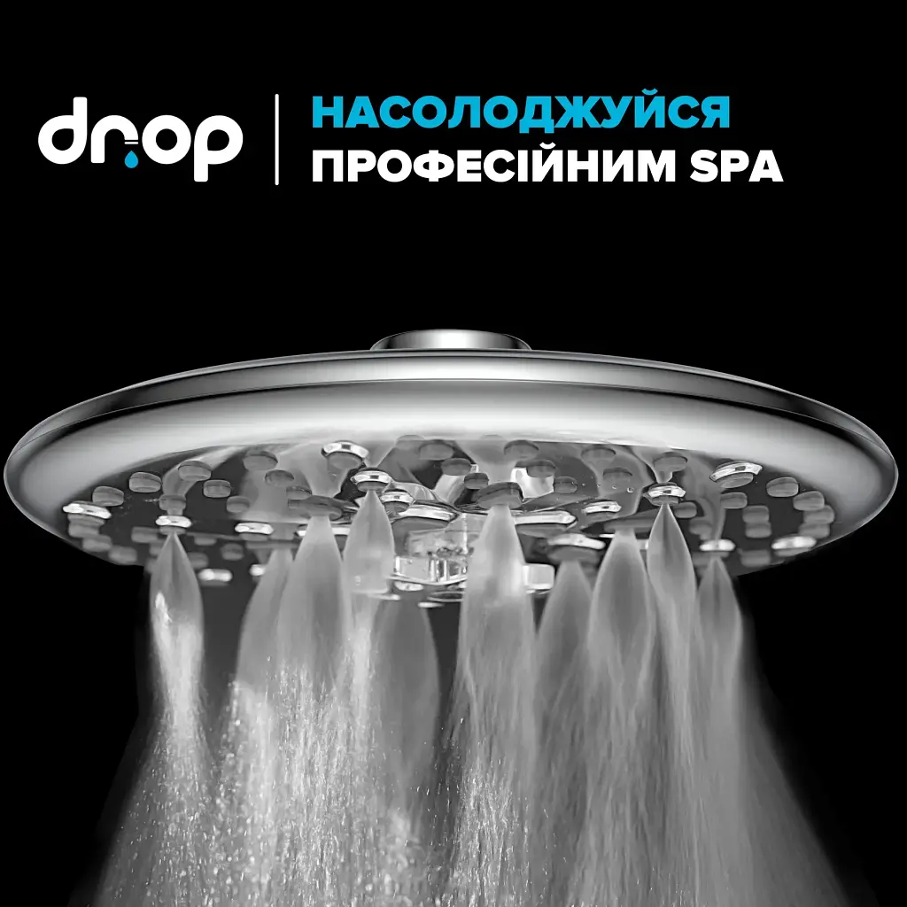Лейка для верхнего душа DROP W-SPA8F-MULTI250 "Туман" + "Кислородный спрей" с 8 SPA потоками - фото 10