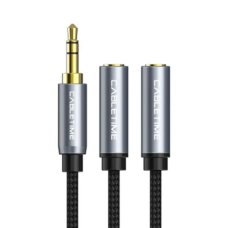 Кабель мультимедійний 3.5mm M to 2x3.5mm F 0.2m Cabletime (CA915248) - фото 2