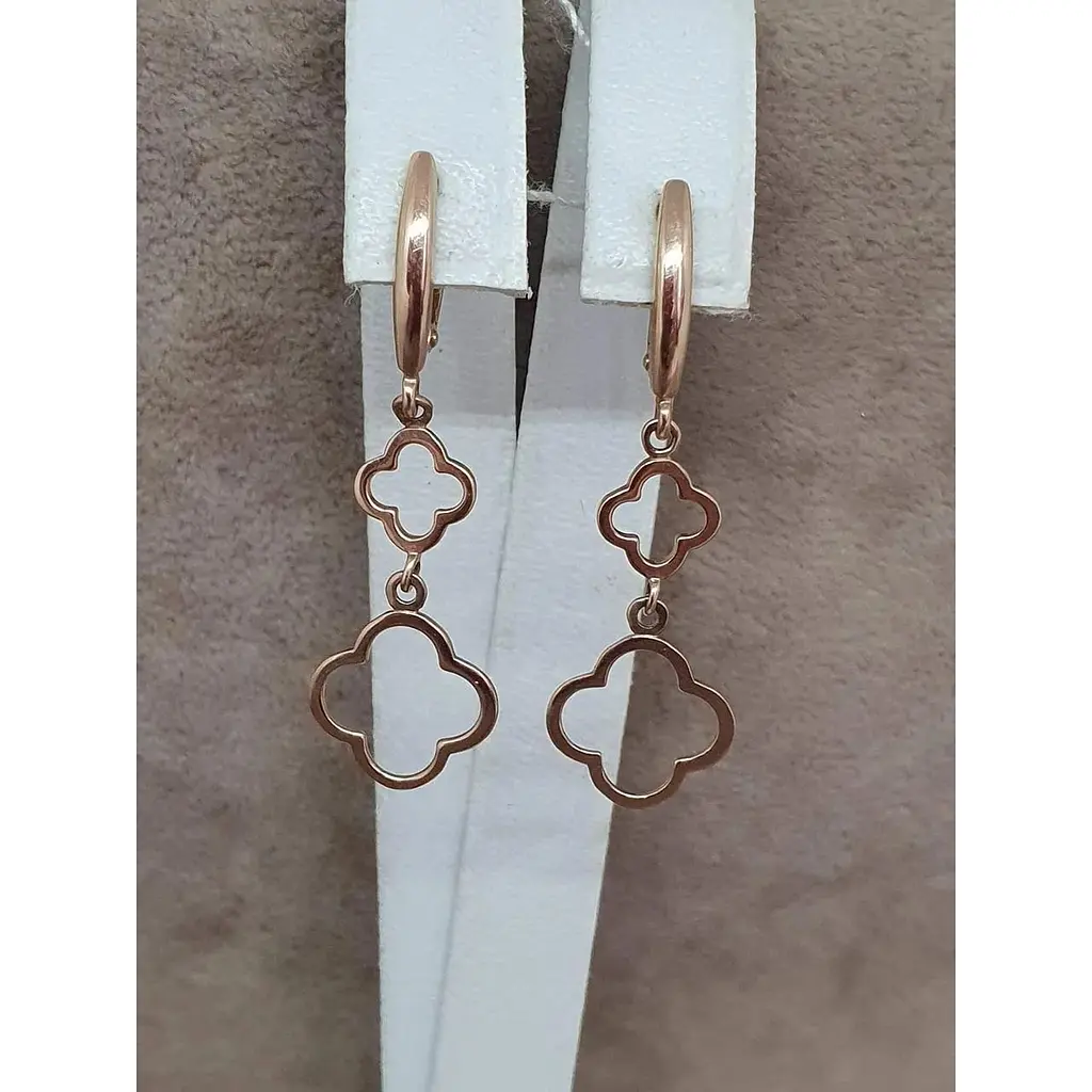 Золоті сережки-підвіски Родинні коштовності Конюшина. 1720559 - фото 4