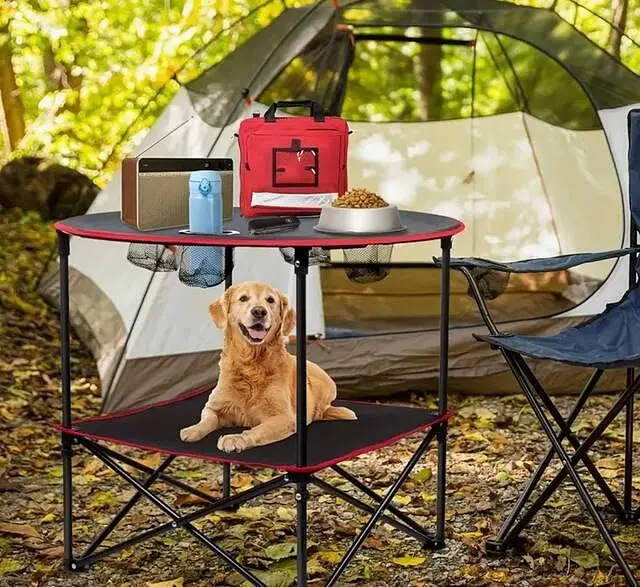 Туристичний комплект складних меблів для пікніка круглий стіл і стільці розкладний кемпінговий набір для саду і відпочинку природі - фото 5