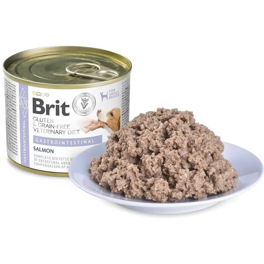 Корм вологий Brit VetDiet Gastrointestinal для собак при проблемах з травленням з лососем 200 г - фото 2
