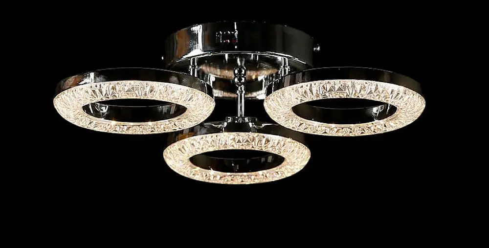 Люстра стельова LED Splendid Ray L2723/3, 3 лампи, регульована температура світла, хром, сучасний стиль для дому - фото 3