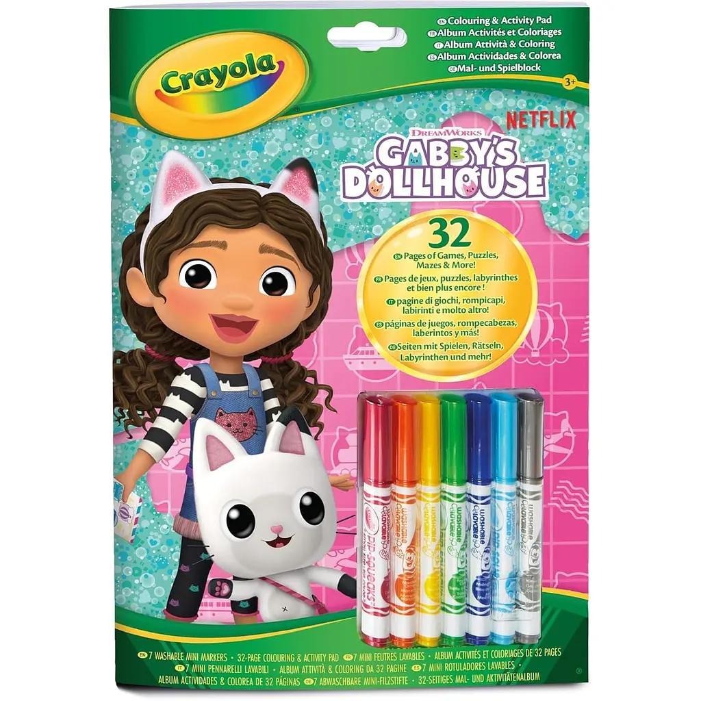 Розмальовка Crayola Gabby's Doll's House 32 сторінки та 7 фломастерів - фото 3