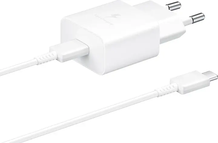 Мережевий зарядний пристрій Samsung 15W PD Power Adapter (with Type-C cable) Білий (EP-T1510XWEGEU)