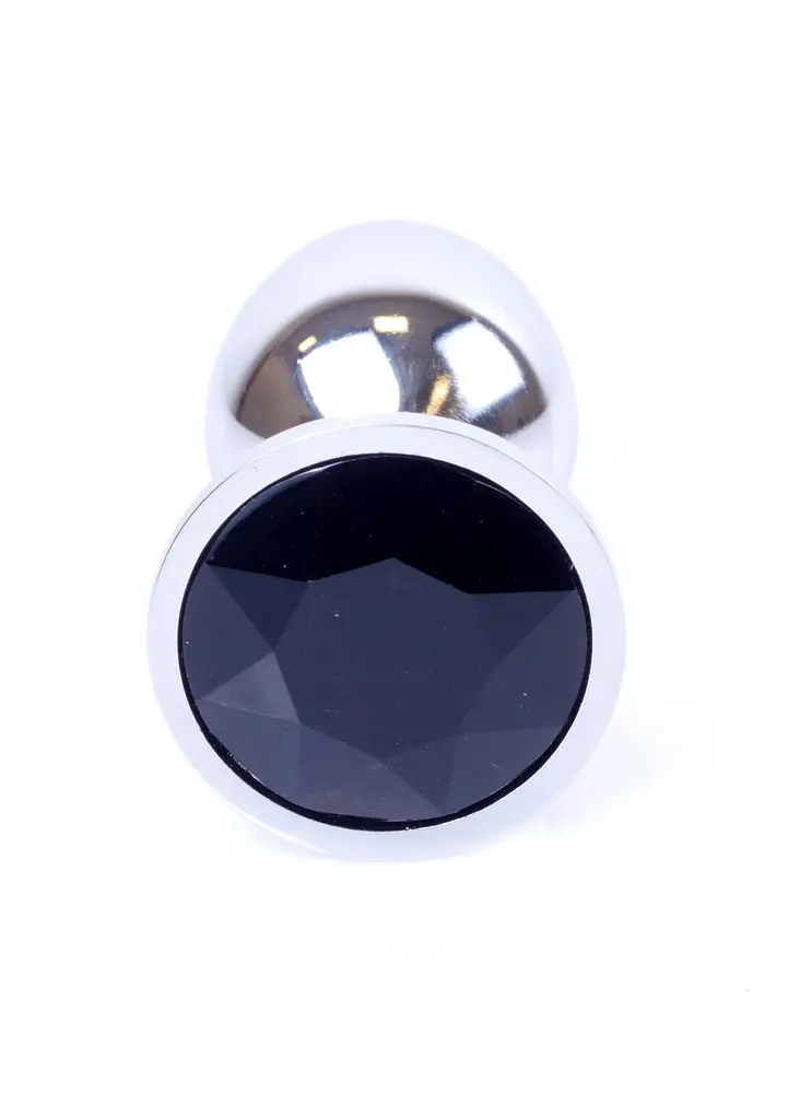 Анальна пробка Jewellery Silver Plug Black - фото 3