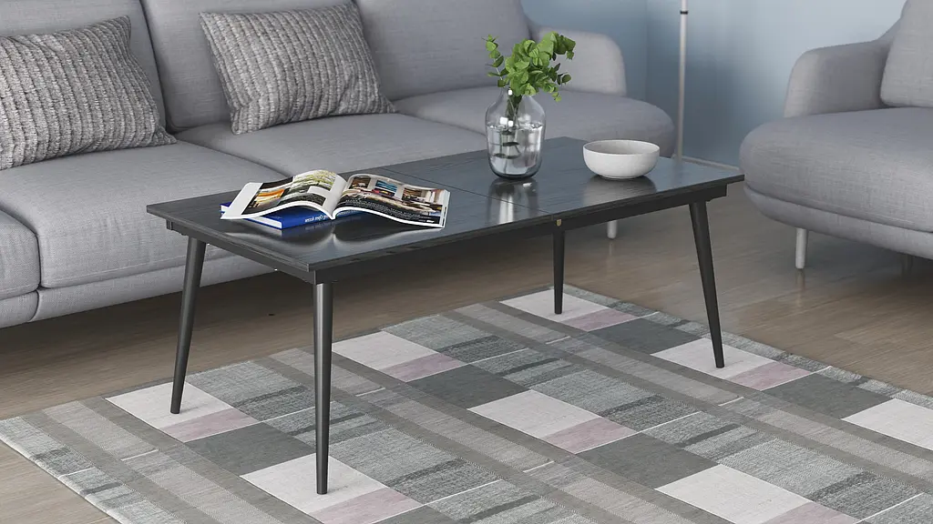 Стол журнальный трансформер Dandi Small Ferrum-decor 45x120(160)x70 Черный металл ДСП Сосна Кембра 16 мм (FRD-106794) - фото 4