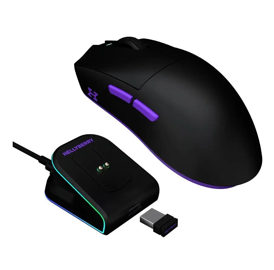 Ігрова миша HATOR HM-47 Wireless Hellyberry ESports Gaming 12000dpi 35G Black-Violet - фото 2