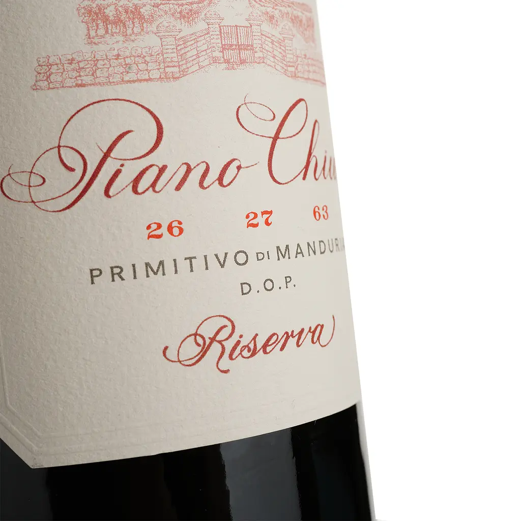 Вино Masca del Tacco Piano Chiuso Primitivo di Manduria DOP Riserva, червоне, сухе, 0,75 л - фото 3