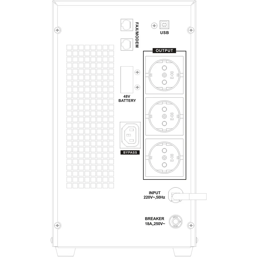 Источник бесперебойного питания [ИБП] SVC SL-3KL-LCD 3000VA [108210] - фото 4