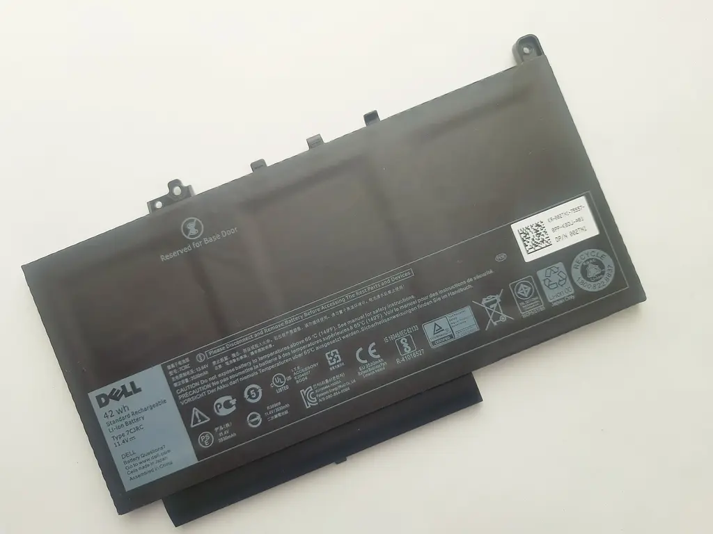 Акумулятор для ноутбука Dell Latitude E7270 7CJRC, 42Wh (3530 mAh), 3cell, 11.4V, Li-ion, чорний - фото 2