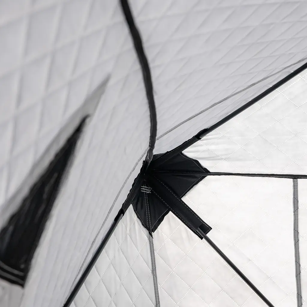 Палатка зимняя утепленная "Куб" (3-местная 210х210х210), Зимняя палатка для рыбака туризма кемпинга и путешествий серый Lugi LU-BD18G - фото 2