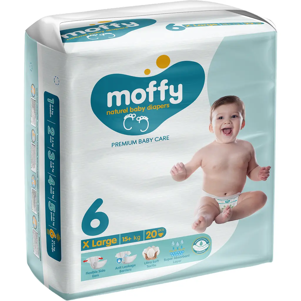 Підгузки дитячі Moffy Twin 6 (15+ кг) 40 шт. (20 шт. x 2) - фото 2