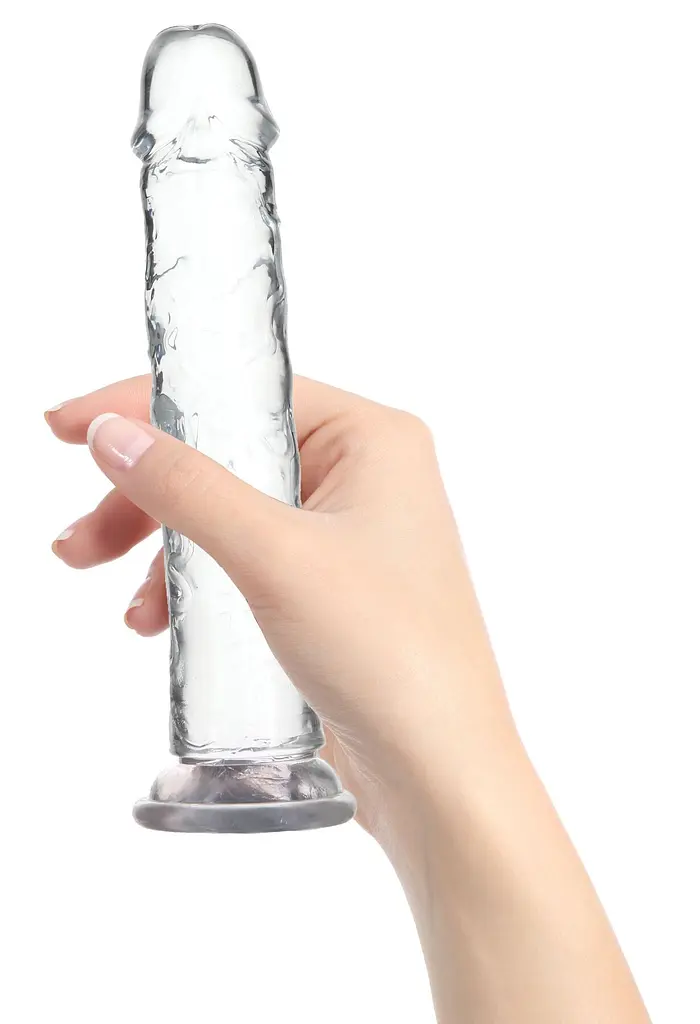 Прозорий фалоімітатор на присосці Addiction Crystal Vertical Dong 9″, 22.8 см + віброкуля в подарунок - фото 2