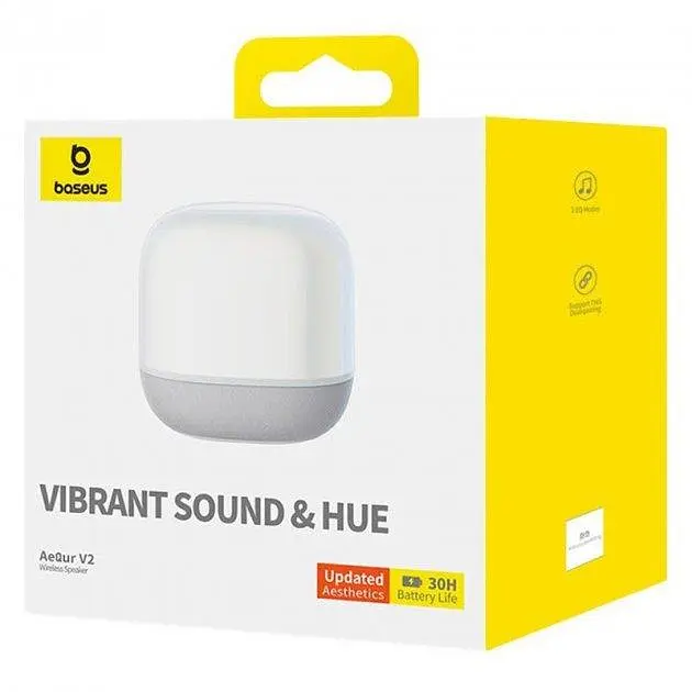 Портативная акустика Baseus AeQur V2 Wireless Speaker Moon 30 часов беспроводная белая - фото 10