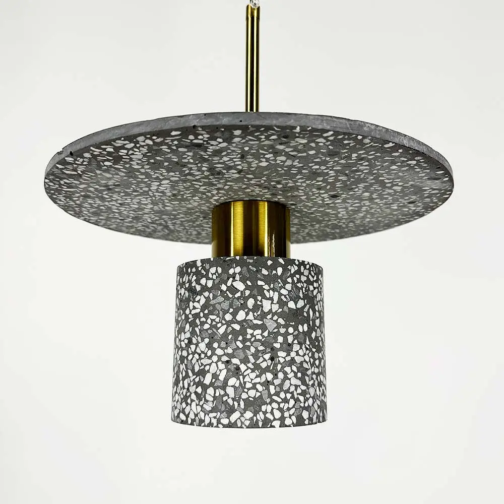Підвіс Terrazzo Cylinder із сірим бетонним плафоном 30 см в стилі Ар-деко Line.F MJ 162-300 BK - фото 3