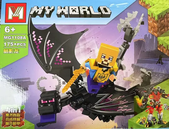 Конструктор 4 в 1 My World MG1108A Minecraft ігровий набір Дракон Края Ender Dragon 175 деталей - фото 3