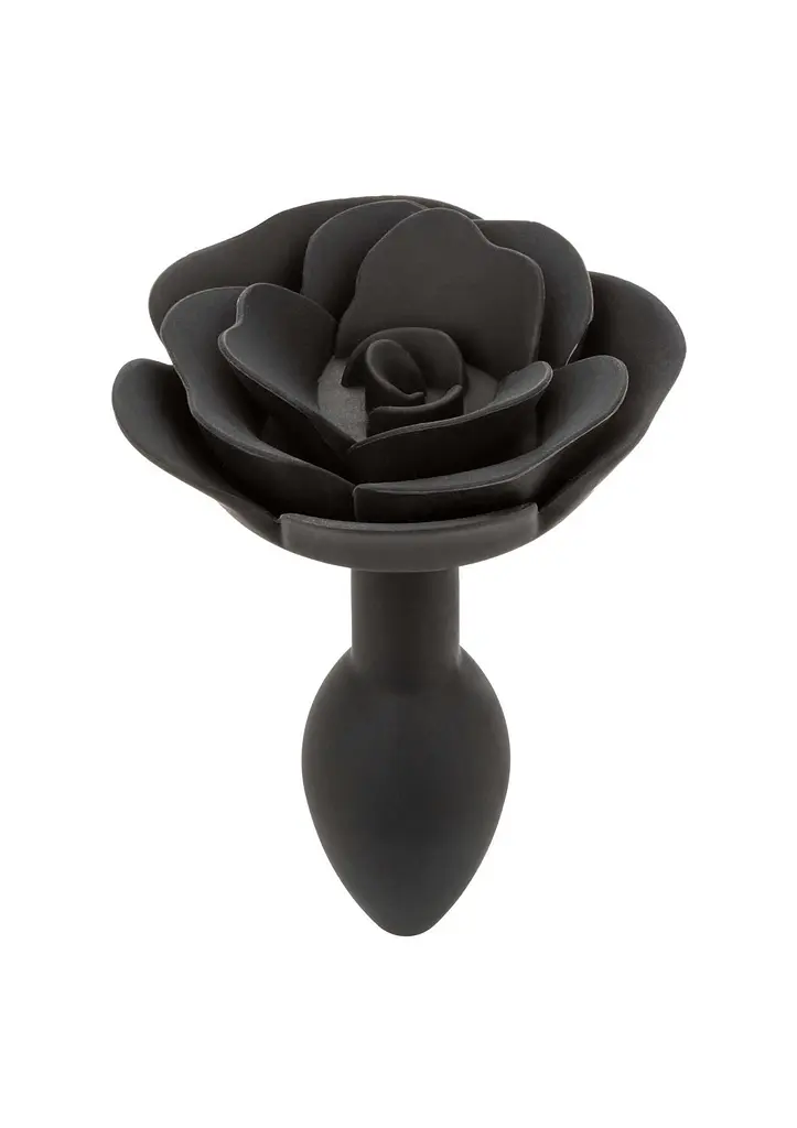 Анальна пробка Calexotics Rose Anal Plug Small, 7.5 см (чорний)
