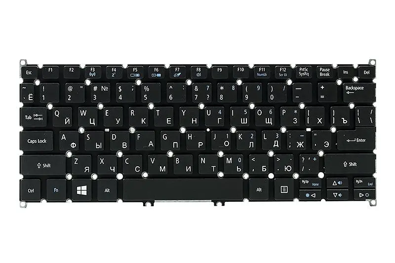 Клавiатура для ноутбука ACER Aspire E3-111, V5-122 чoрний, без фрейма (KB311248)