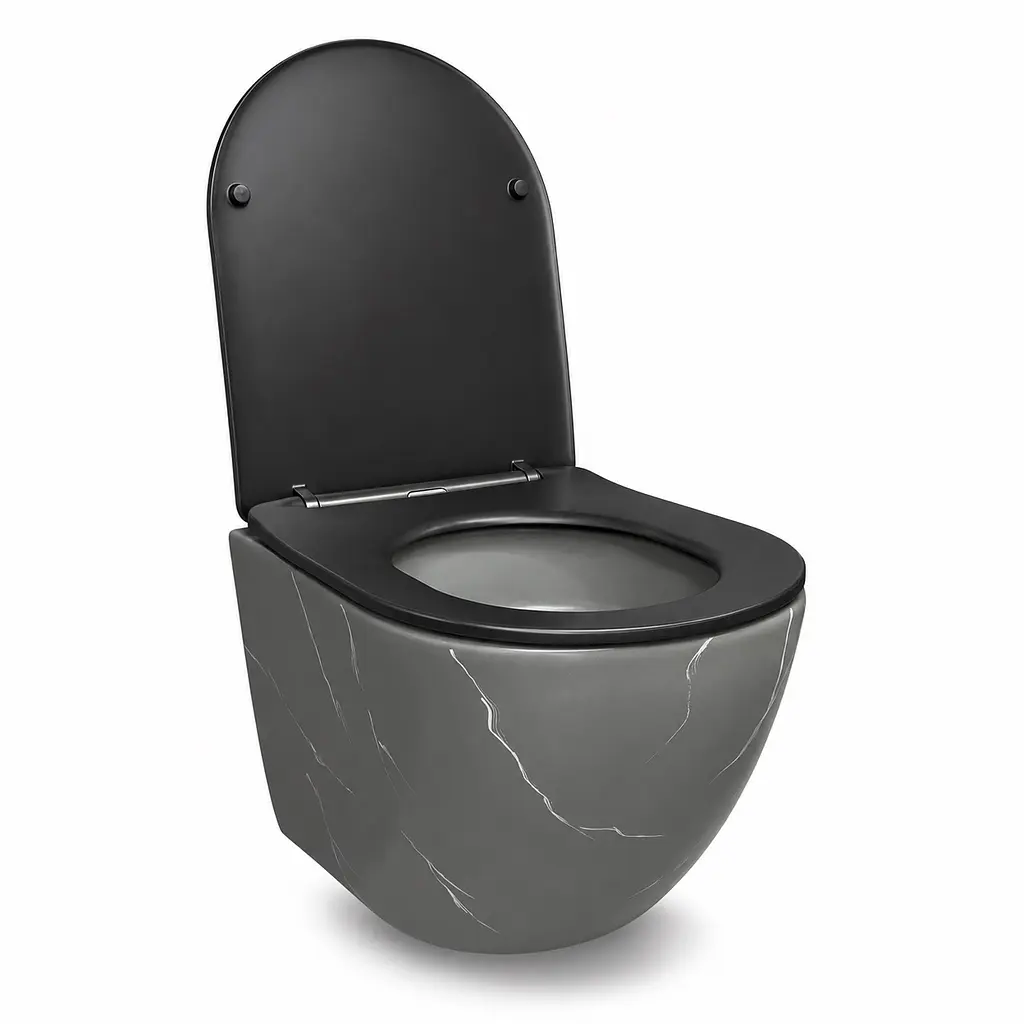 Підвісний безободковий унітаз VBI Vulcano Tornado grey stone matt VBI-020424 - фото 2