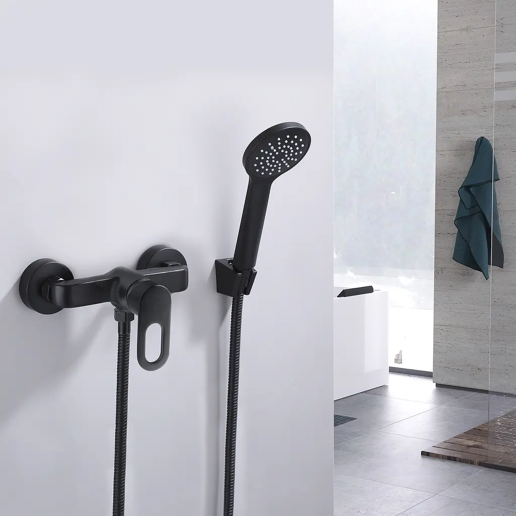 Змішувач для душу Lidz Latwa 010 (з душовим гарнітуром) (k40) LDLAT010BLA45421 Black - фото 6