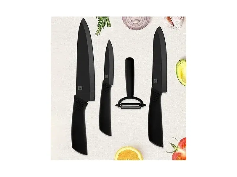 Набір ножів з 4 предметів Xiaomi Nano Ceramic Knifes Set 4 pcs (HU0010) - фото 4