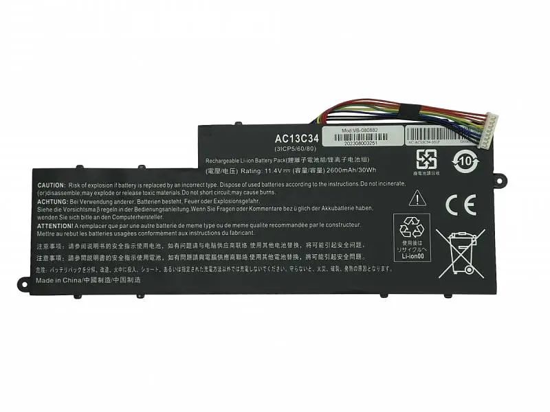Акумулятор для ноутбука Acer AC13C34 Aspire E3-112 11.4V Black 2200 mAh - фото 2
