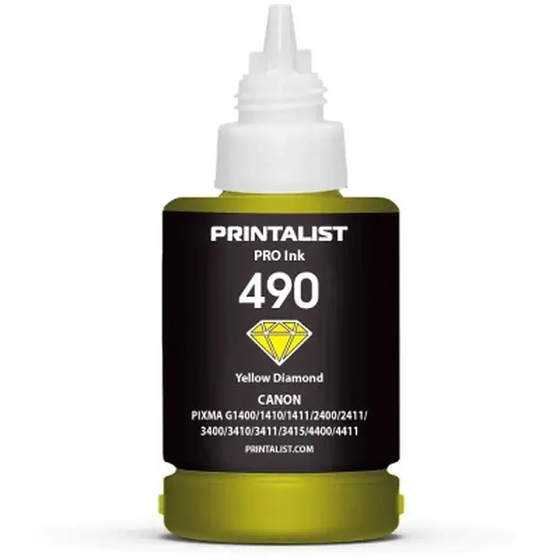 Чорнило Printalist Canon GI-490 для G1400/G2400/G3400 140г Yellow (PL490Y) - фото 2