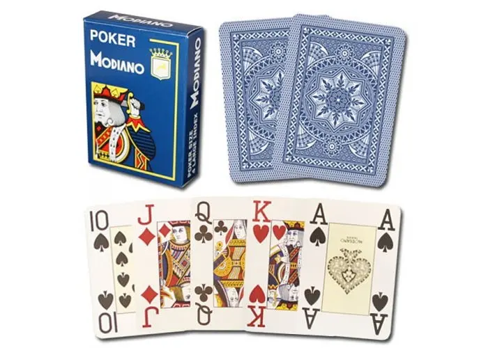 Карты игральные Modiano Poker Cristallo 100% Plastic Jumbo Index (blue) (PC_MPC100JB) - фото 3