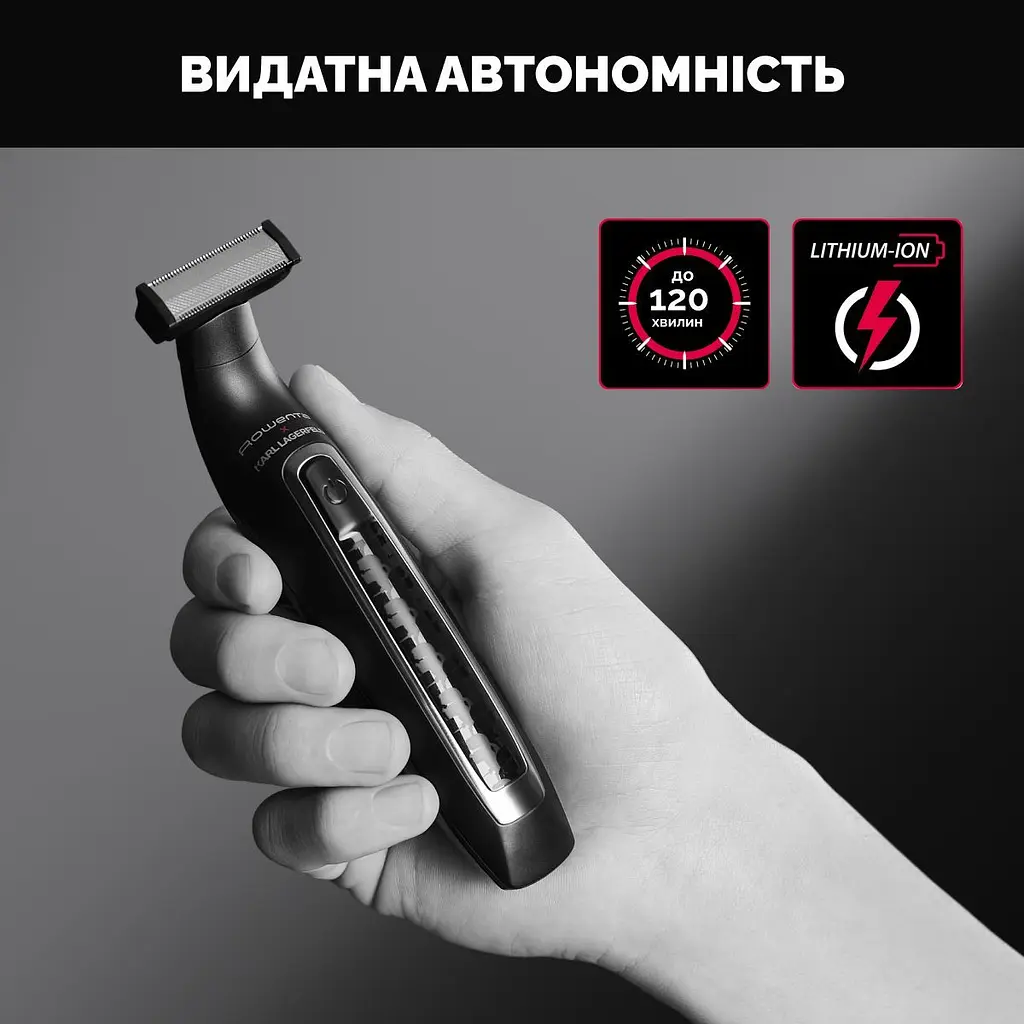 Тример Rowenta Karl Lagerfeld Forever Sharp для бороди та вусів чорний (TN602LF0) - фото 14
