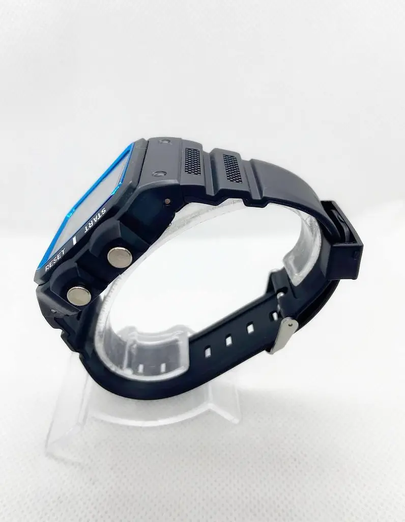 Годинник наручний Lasika Sports W-F117 спортивний вологостійкий Чорний з синім (IBW877BZ) - фото 4
