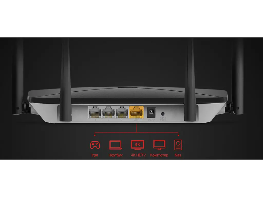 WI-FI гігабітний роутер Mercusys AC12G (1 Wan, 3 LAN, 4 антени) - фото 2