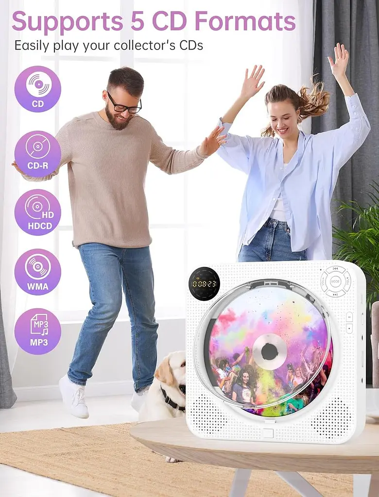 Портативний CD-плеєр DESOBRY з Bluetooth і FM-радіо - фото 3