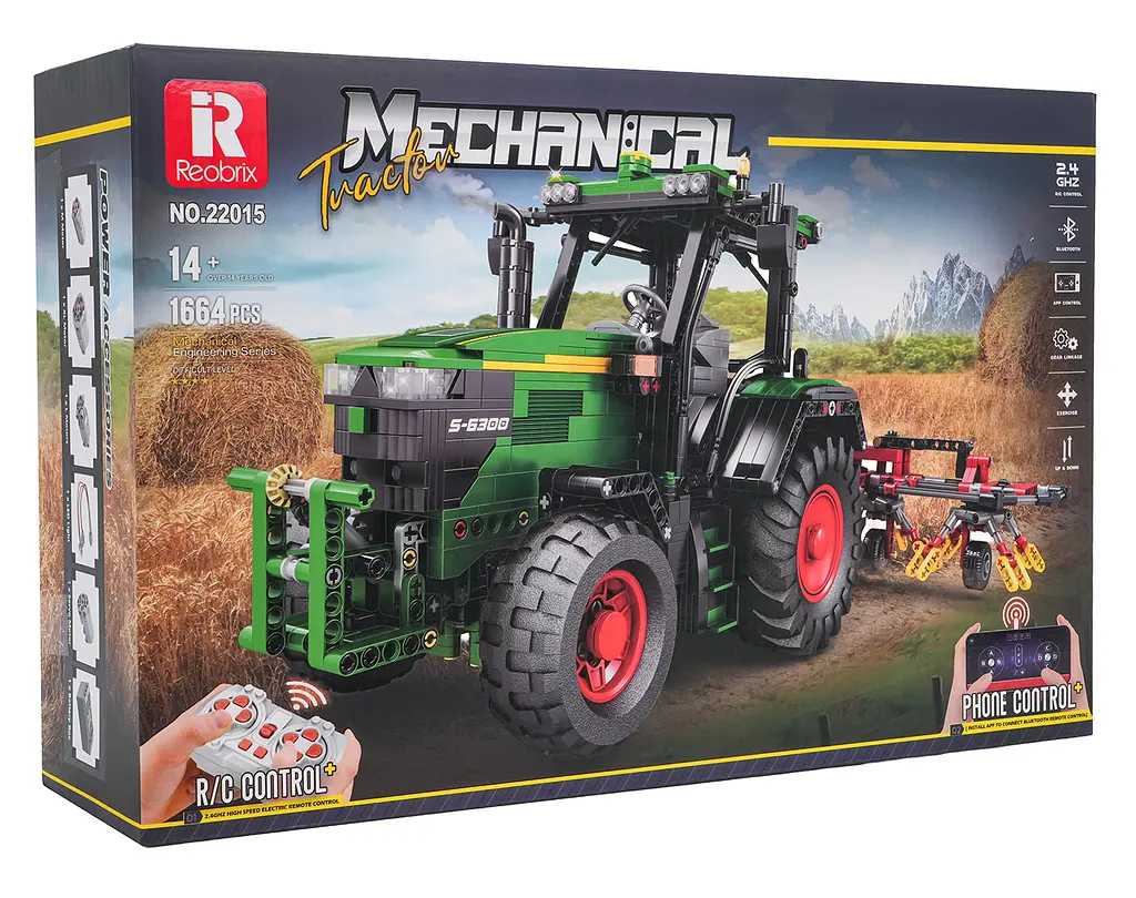 Конструктор на радиоуправлении Зеленый Трактор 1664 элемента Ramiz - фото 8