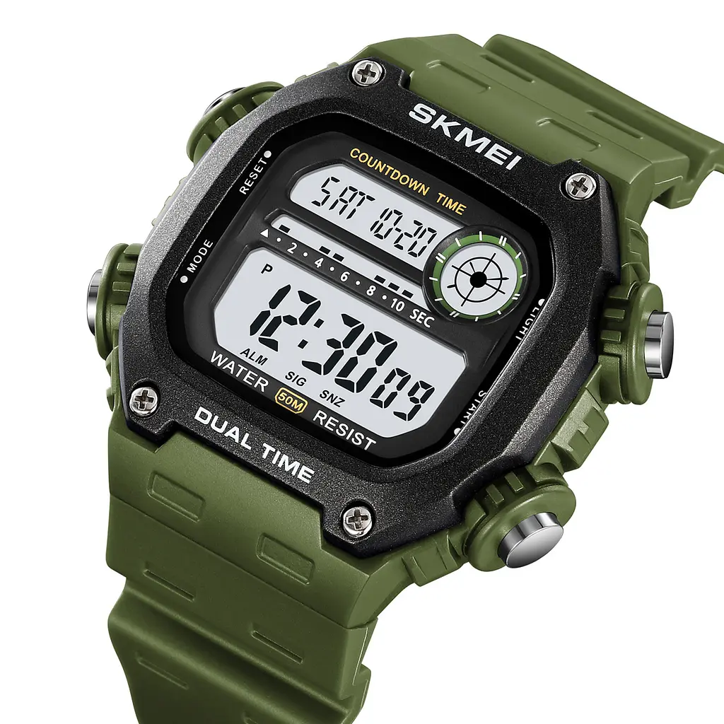 Чоловічий наручний годинник 2126AG Army Green Skmei acs0030252 - фото 3