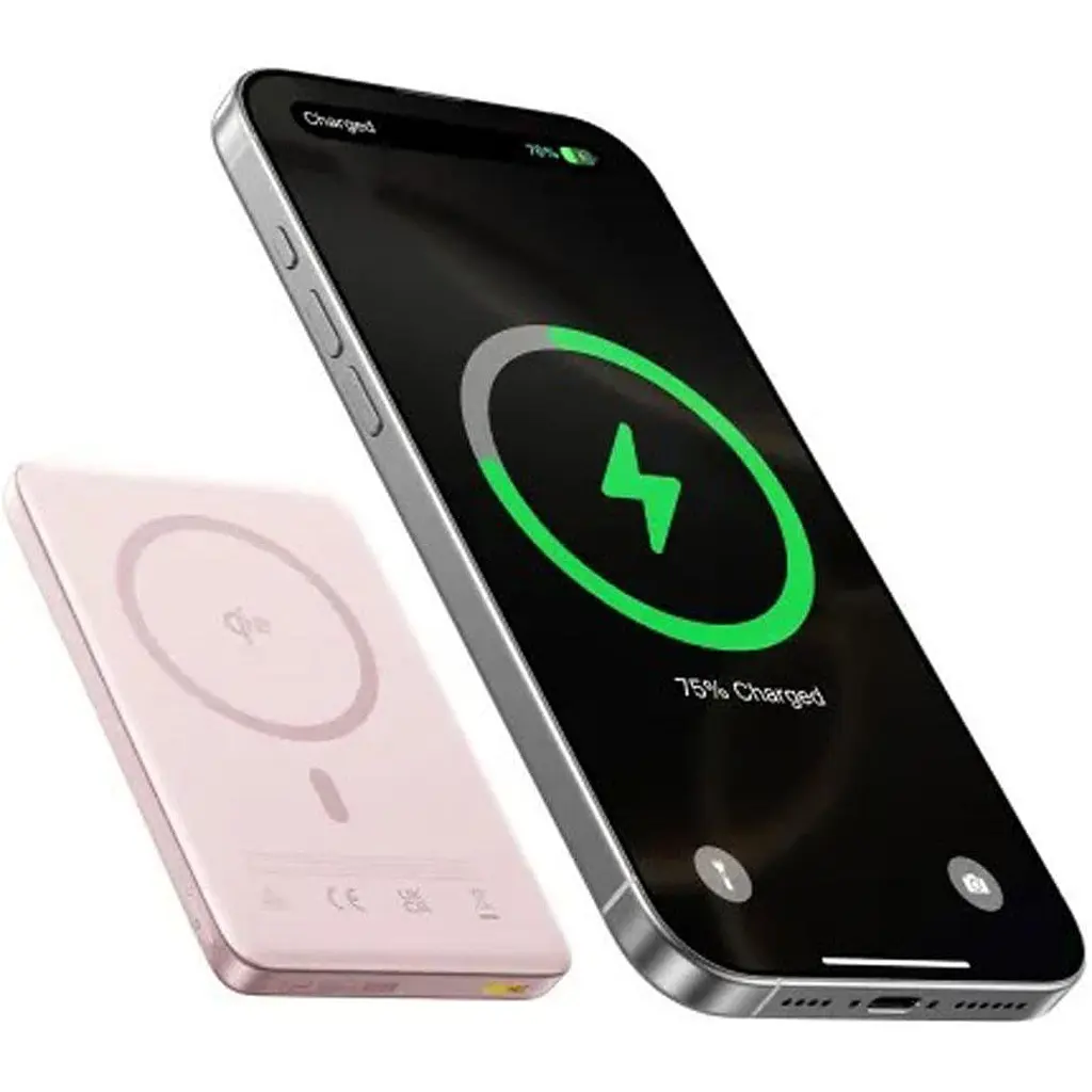 Павербанк Baseus PicoGo Ultra-Slim Qi2 Pink 10 000 mAh / 27 Вт (E0027202) - фото 4