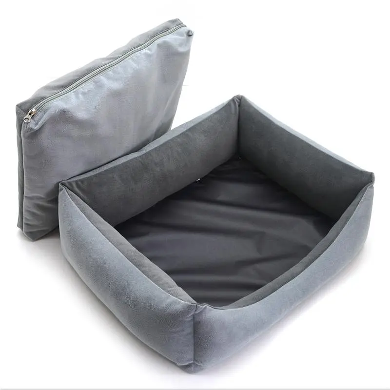 Лежак для собак та котів Zoo-hunt Елегант прямокутний сірий №2 50х65х18 см - фото 3