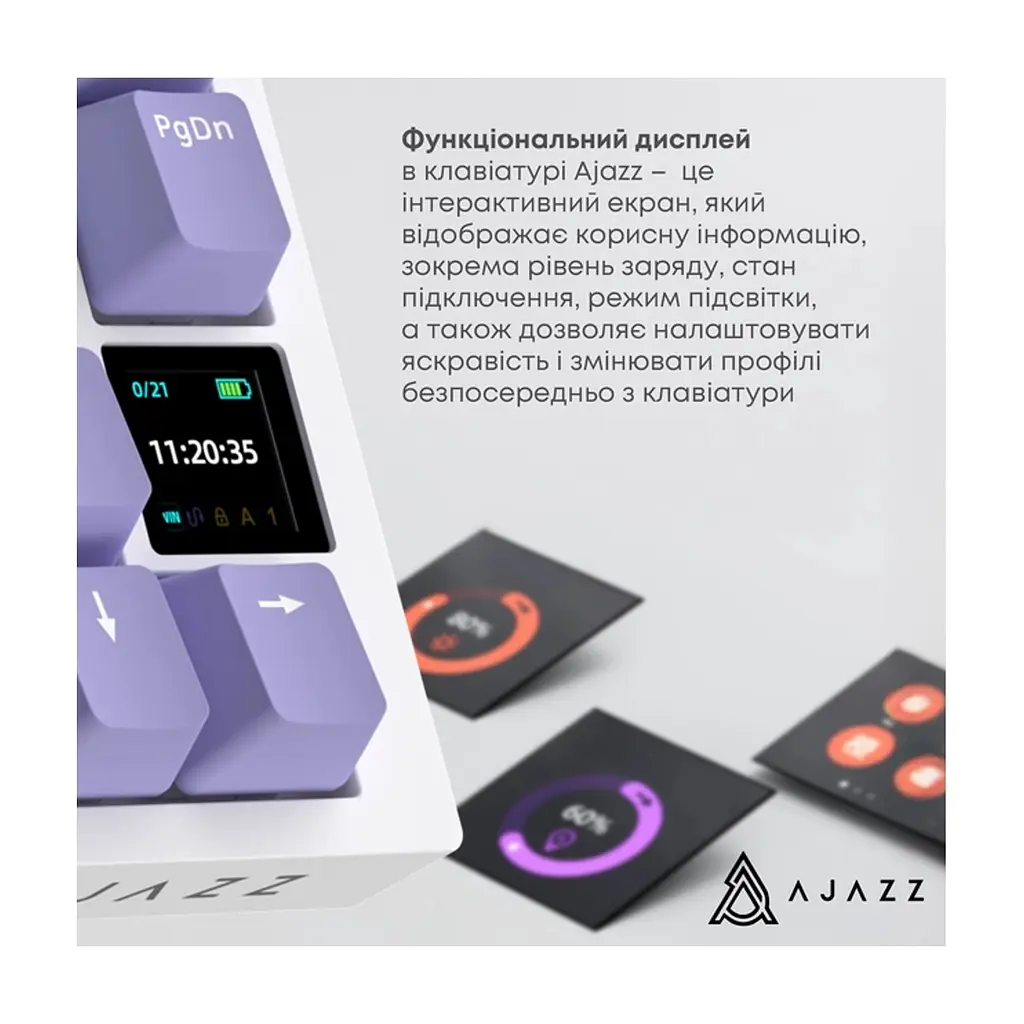 Клавіатура Ajazz AK820 Pro Gift Switch Purple RGB USB/Wireless/Bluetooth UA Purple (AK820PRO-G-PWB) - фото 10