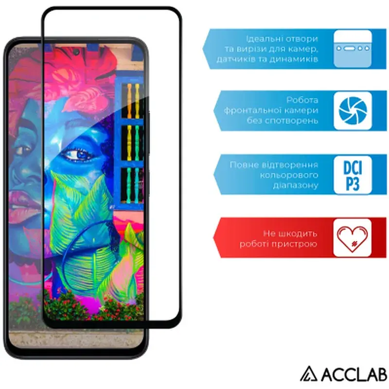 Скло захисне ACCLAB Full Glue Xiaomi Redmi 13 Black (1283126592904) - фото 5