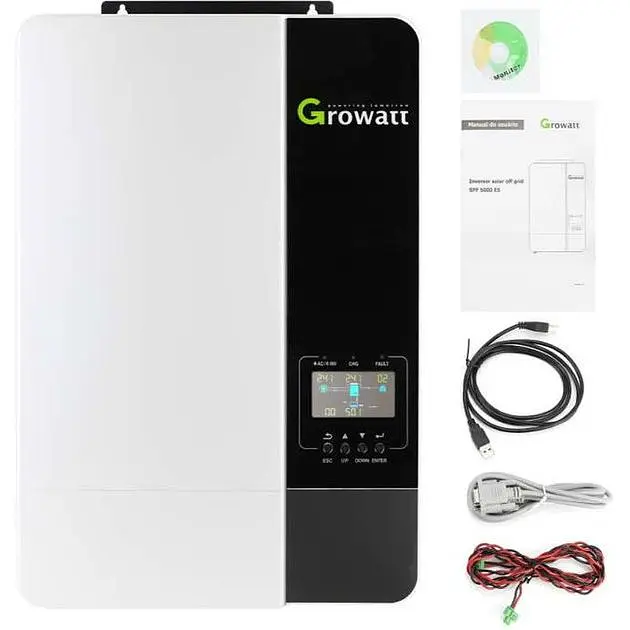 Преобразователь инвертор для солнечных батарей Growatt 5000W 48V 100A без Wi-fi - фото 2