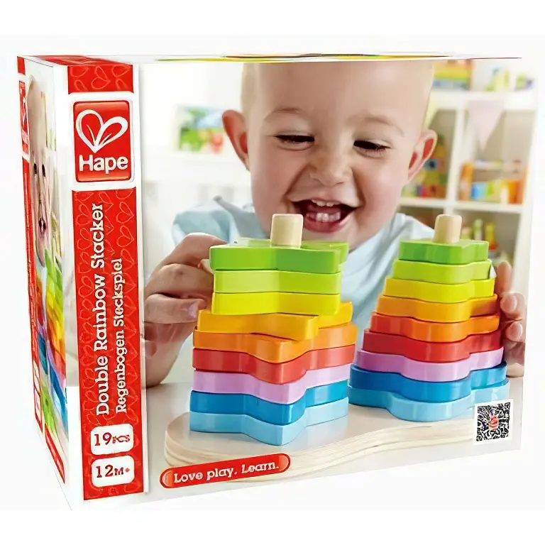 Пирамидка Hape Радуга деревянная логическая (E0406) - фото 3