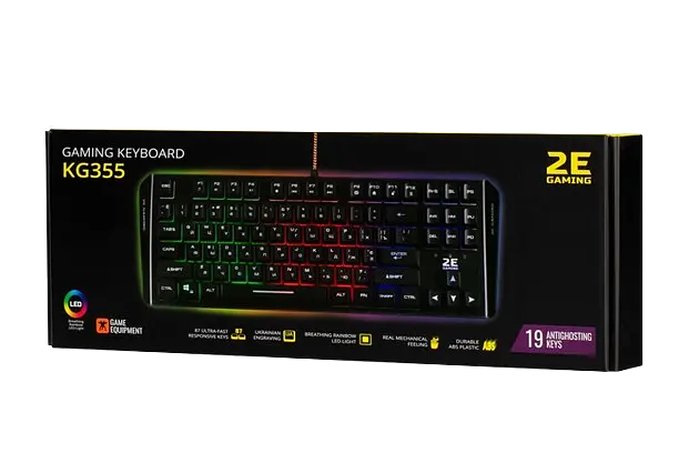 Клавиатура 2E Gaming KG355 Ukr RGB Black (2E-KG355UBK) - фото 3