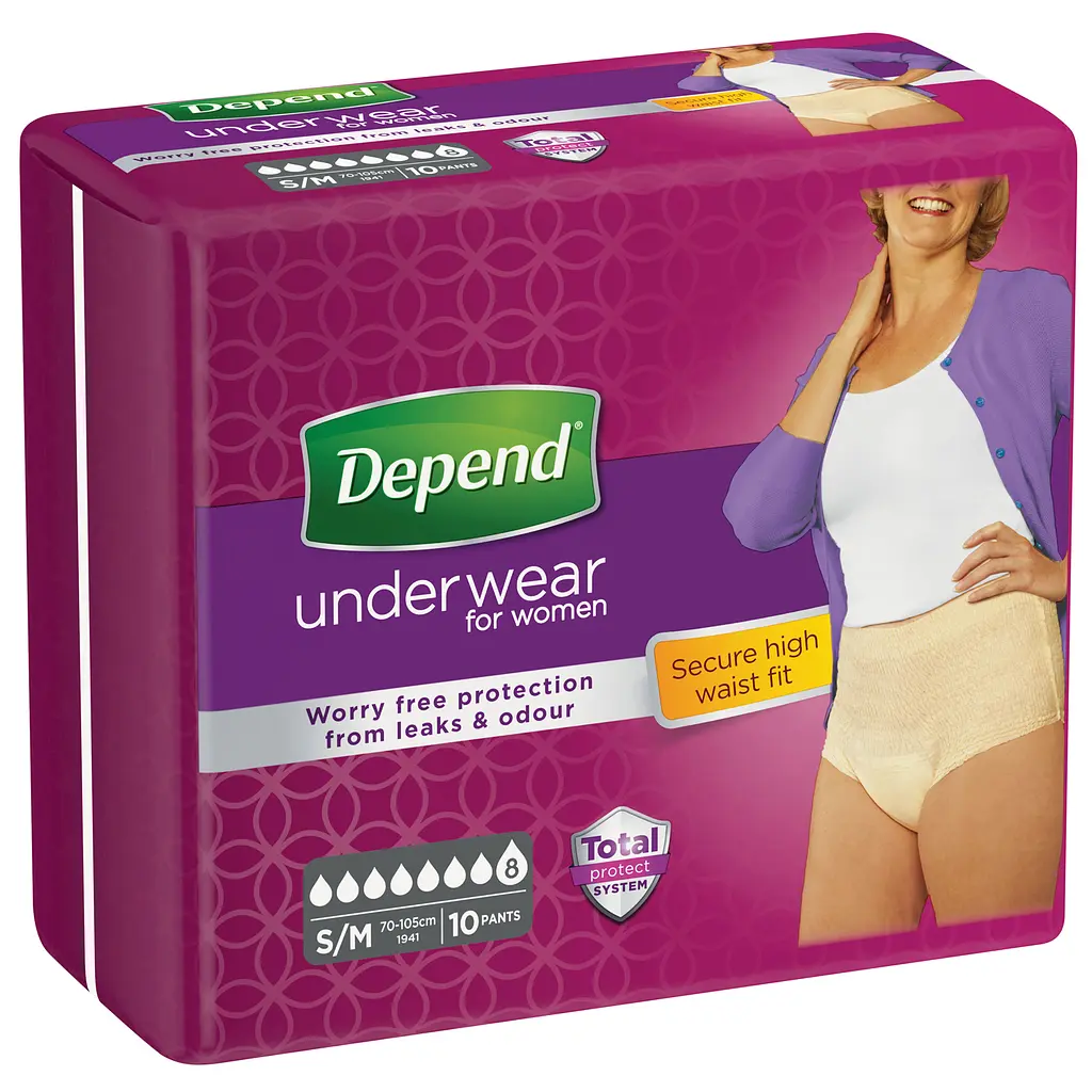Поглинаюча нижня білизна Depend для жінок, S/M, 10 шт. (2 уп. х 10 шт.) - фото 4